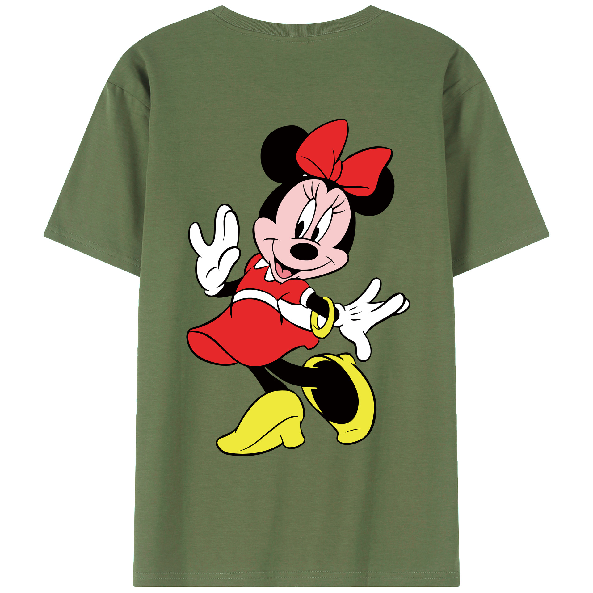 ミッキーマウス Mickey Mouse 綿100％ メンズ半袖Tシャツ（バックプリント） 通気性